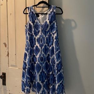 Jones New York petite blue & white dress 12P